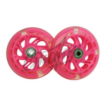 Набор для самоката: 2 колеса 120мм, светящиеся, с пошипниками ABEC, на блистере (розовый)